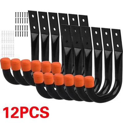  - 12X Heavy Duty Storage Hooks Wall Mounted Ladder Garage Bike