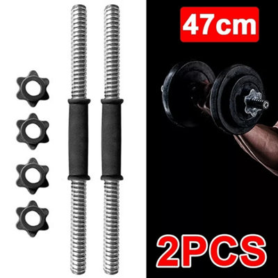 2Pcs Dumbbell Bars & Spinlock Collars Set Weight Lifting Gym Dumbell from B&Q