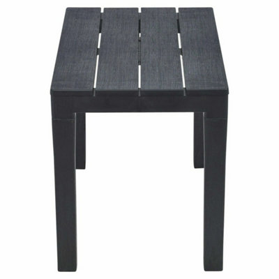  - Large Summer Weather Proof Plastic Black Garden Table Bench