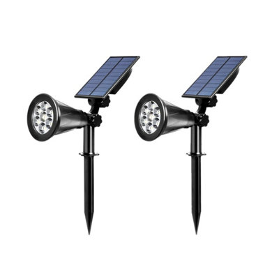  - 7Led Solar Spot Lights Led Colour Changing Projection Stake Garden -2Pcs