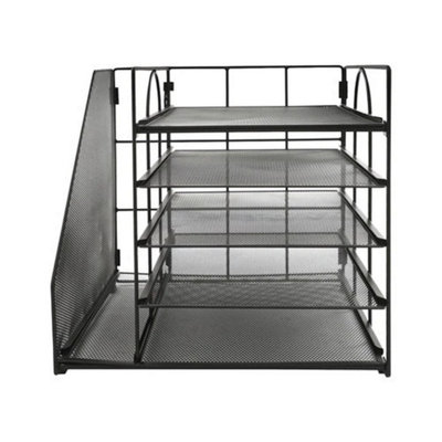  - Tray Organizer Metal Mesh Tabletop File Sorter File Storage Rack