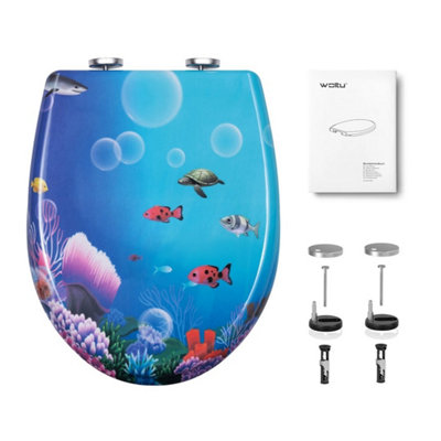 Soft Close Toilet Seat Premium Wc Toilet Lid Heavy Duty Toilet Seats Oval from B&Q