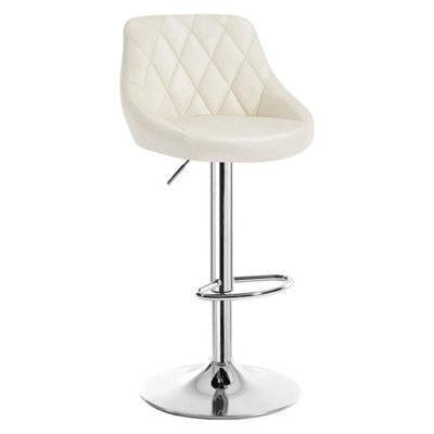 Modern Bar Stools Cream Adjustable Swivel Chair With Backrest Footrest1X Cream from B&Q