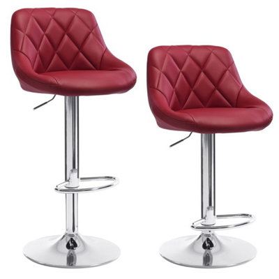 2X Bar Stools Adjustable Breakfast Swivel Gas Lift Chair Kitchen Cafe Pub Stool from B&Q