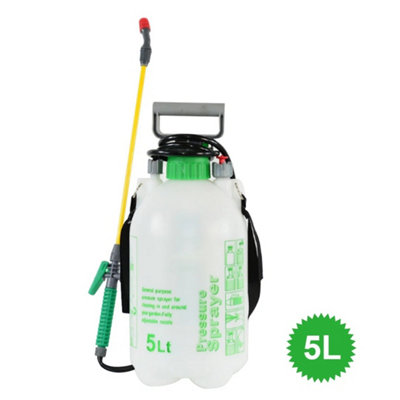 5L Garden Pressure Sprayer Bottle Fence Knapsack Chemical Weed Killer Pump from B&Q