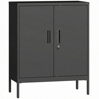 Metal Storage Cabinet With Lock For Home Office Garage Black from B&Q