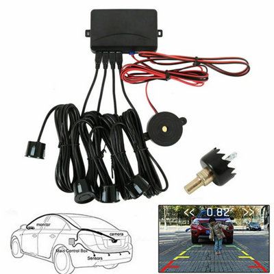 4Pcs Black Reverse Parking Sensors Backup Radar Alert Buzzer Kit from B&Q