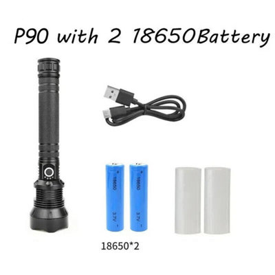  - Brightest 25000000Lm Led Powerful Zoomable Torch Rechargeable Flashlight