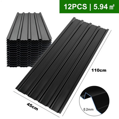 12X Metal Cladding Roof Sheets Corrugated Garage Carport Shed Roofing Panels from B&Q