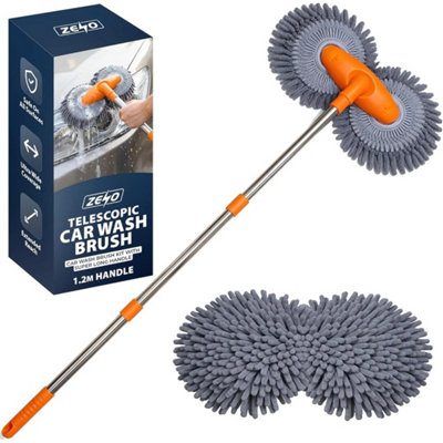  - Car Cleaning Dual Double Brush Microfiber Mop Wash Kit Scratch