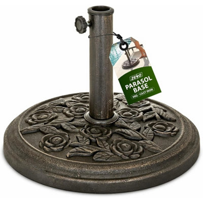 Cast Iron Round Umbrella Parasol Base Stand Patio Outdoor from B&Q