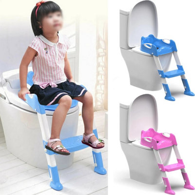 Blue Foldable Baby Potty Infant Kids Toilet Chair from B&Q