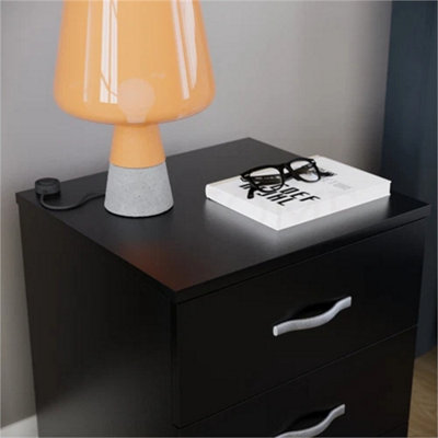 Bedside Cabinet Chest Of Drawers Black