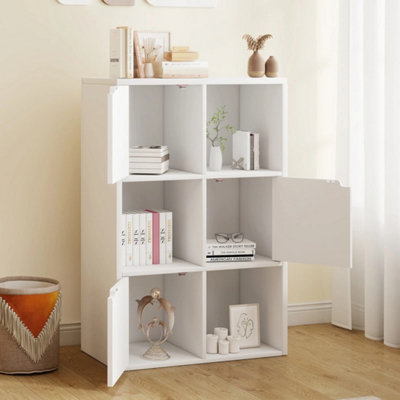  - 6 Cube Bookcase Shelving Display Shelf Storage Unit Wooden Door