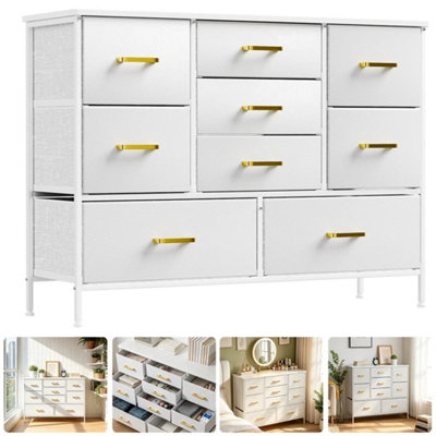 Wooden Chest Of 9 Drawers Bedroom Furniture Storage Bedside Table Modern Cabinet