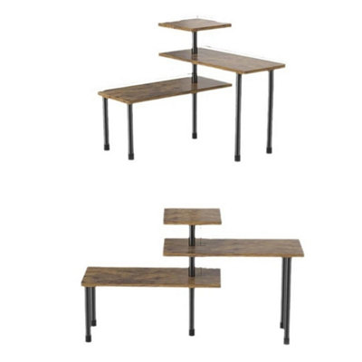  - 3Tiers Kitchen Corner Shelf Countertop Organizer Rack Wooden Storage Shelf Decor