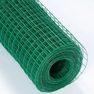  - 3 Rolls(Total 30M) Pvc Coated Wire Mesh Fence Garden High Green Galvanised Fencing