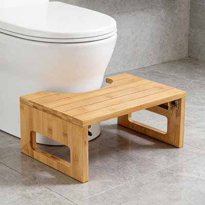 7 Inch Foldable Bamboo Squatty Potty Stool For Adults & Kids from B&Q