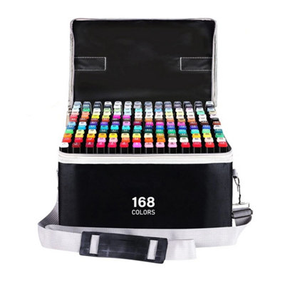 168 Colors Markers Graphic Drawing Painting Art Dual Tip Sketch Pens from B&Q