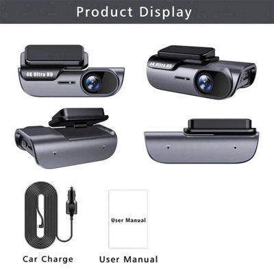 Dash Cam Night Vision Dash Camera For Car Gravity Sensing 4K Ultra Hd Wide Angle from B&Q