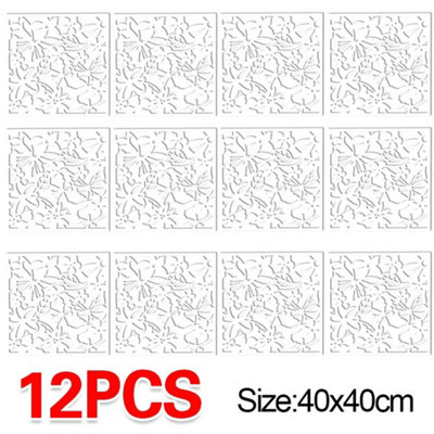  - 12Pcs Room Divider Paravent Partition Wall Hollow Flowers
