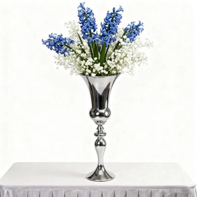 Tall Standing Silver Floor Flower Vase Glitter House Corner Centrepiece from B&Q