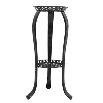  - Metal Flower Plant Pot Display Plant Stand Shelf 80Cm Tall-Black