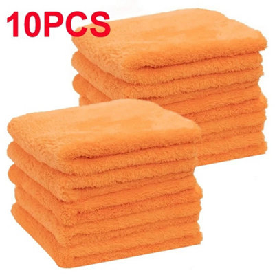 10 Packs Edgeless Microfibre Towel Cloths  Plush Buffing Polish from B&Q