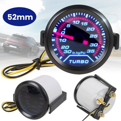 52mm Turbo Boost Pressure Pointer Gauge Meter Smoked Dials from B&Q