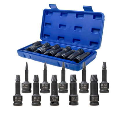 10Pcs Screw Extractor Easy Out Drill Bits Broken Damaged Bolt Stud from B&Q