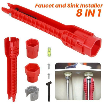 8 In 1 Multifunction Faucet Sink Installer Wrench Plumbing Pipe