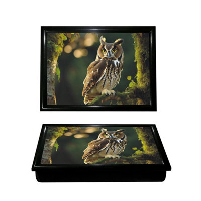 Wood Frame Lap Desk Tray With Cushion Bean Bag Base Breakfast Laptop from B&Q