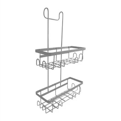 Grey Over Door Shower Caddy & Bathroom Storage Rack from B&Q