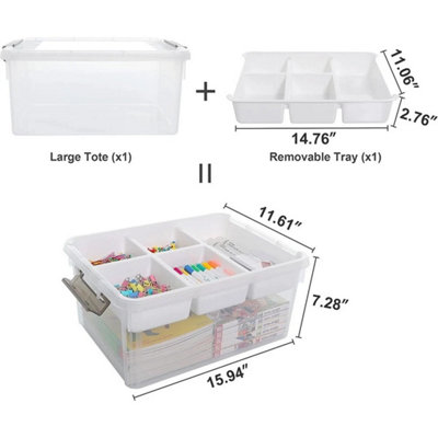 16L Craft Organizers And Storage Box With Removable Tray from B&Q