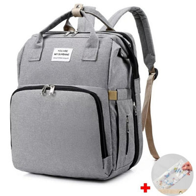 Grey Baby Changing Bag Diaper Bag Large Nappy Backpack from B&Q
