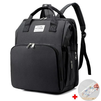 Black Baby Changing Bag Diaper Bag Large Nappy Backpack from B&Q