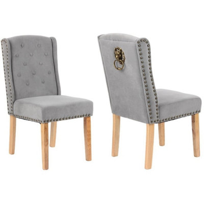  - Grey Velvet Dining Chairs Set Of 4