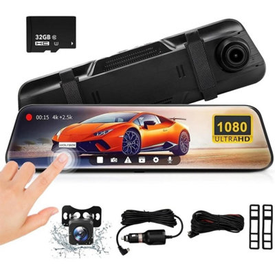 Mirror Dash Cam Front Rear 1080P Dvr Night Vision Parking Cam from B&Q