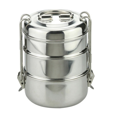 3-Tier Stackable Stainless Steel Lunch Box Food Storage from B&Q