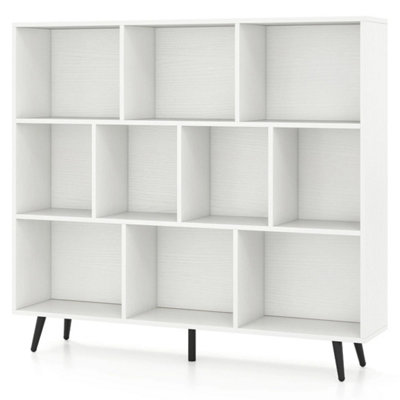  - Freestanding Display Rack Bookshelf 10-Cube Bookcase