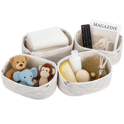 - Small Woven Storage Baskets 4 Packs Closet Organizing Closet Bins