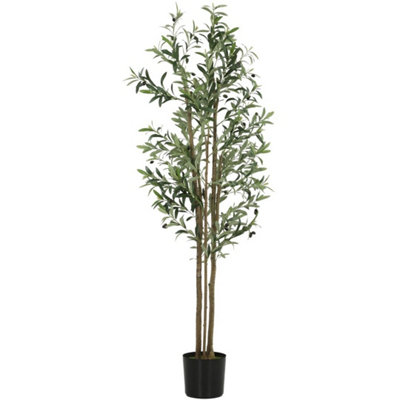 175Cm Artificial Olive Tree Tall Faux Plant 787 Leaves from B&Q