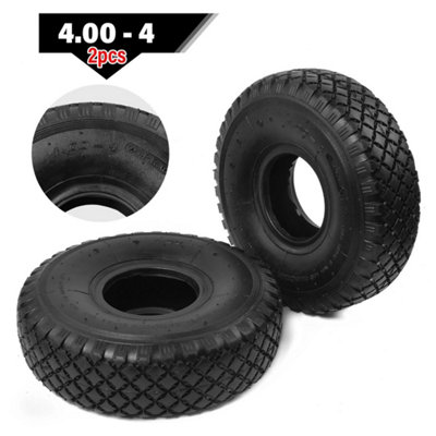  - 2X Tyre 11X4.00-4 4 Ply Tread Fits 4 Wheel Ride On Lawn Mower Garden Tractor