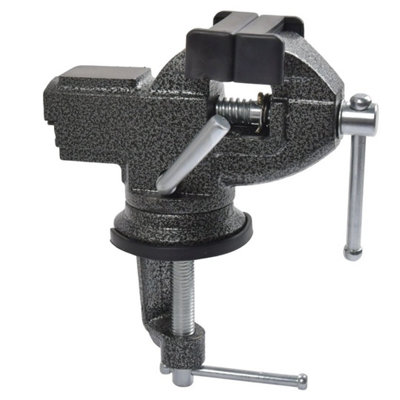  - 360 Swivel Portable Table Bench Vice Clamp Mini Vise Anvil Tool With Rubber Pad 70mm