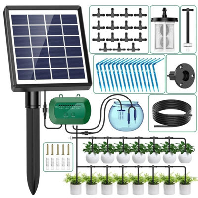  - Solar Irrigation System 50Ft ,15 Drippers Watering SystemSolar Drip Irrigation