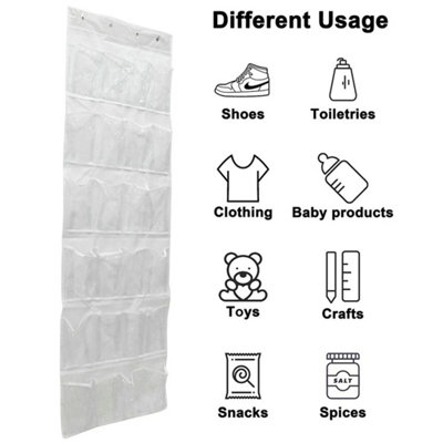  - 24 Over The Door Shoe Organizer Rack Hanging Storage Holder Hanger Bag Closet