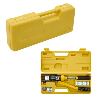 Hydraulic Crimper Wire Force Terminal Cable Crimping Tool With Dies 4mm-120mm Yellow Case from B&Q