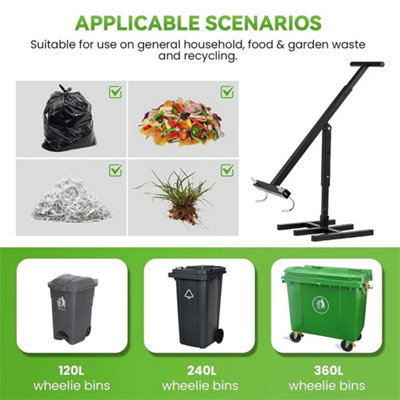 Touchless Manual Trash Compactor Waste Recycling Bin For 120-660L from B&Q