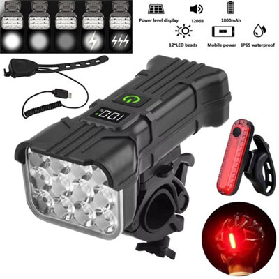 Waterproof Led Bike Light Set Rechargeable Front Rear Bicycle Lights from B&Q