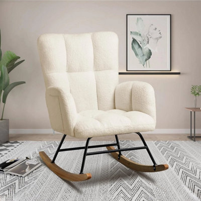Rocking Chair Armchair Nursing Seat With High Backrest Lounge Chair from B&Q
